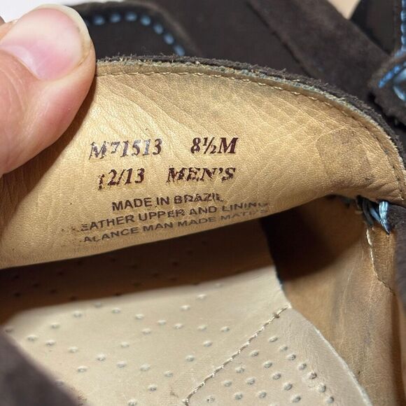 Ecco Mens Sz 42 8.5 M Dynamic Suede Penny Loafer Driving Moc Brown Blue Slip On - Picture 10 of 10